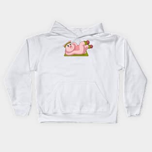 Pig Fitness Gymnastics Kids Hoodie